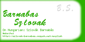 barnabas szlovak business card
